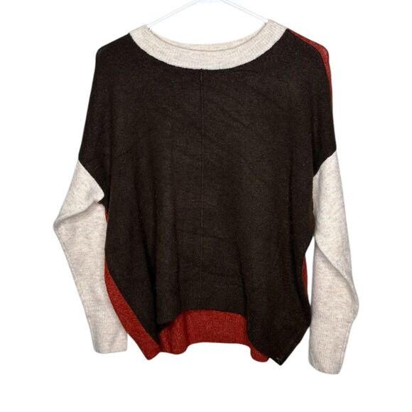 Vince Camuto Colorblock Sweater Brown Oatmeal Terra Cotta Size Small - Picture 1 of 5